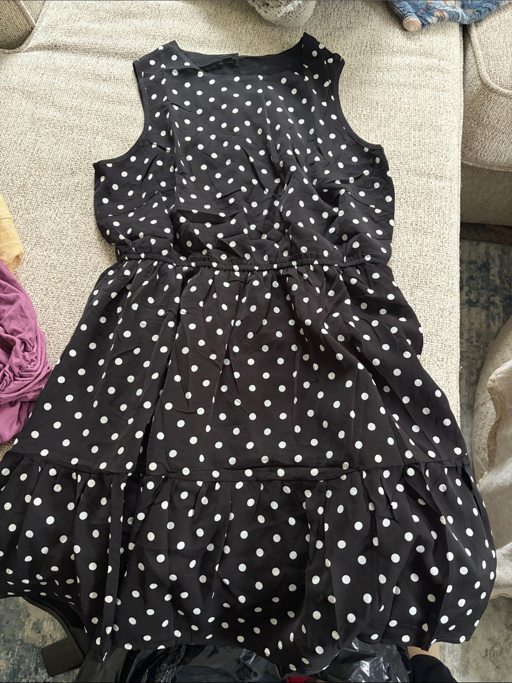 Black & White Polka Dot Tiered Dress